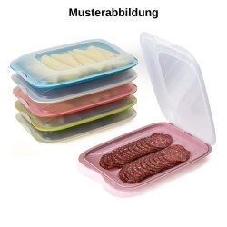 Aufschnittbox 3er Set Farb-Mix Weiß Beige Braun 25×17×3,3 cm BPA-frei, stapelbar