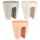 3er Set Blumenkasten für Geländer 28L – Balkon-Pflanzkästen mit Bügel und Wasserspeicher in Beige, Apricot und Sand