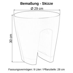 3er Set Blumenkasten für Geländer 28L – Balkon-Pflanzkästen mit Bügel und Wasserspeicher in Rot, Grün und Weiß