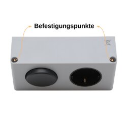 Einbau-Steckdosen-Box mit Schalter, 1x Schuko für Möbel & Spiegelschränke