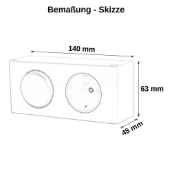 Einbau-Steckdosen-Box mit Schalter, 1x Schuko für Möbel & Spiegelschränke