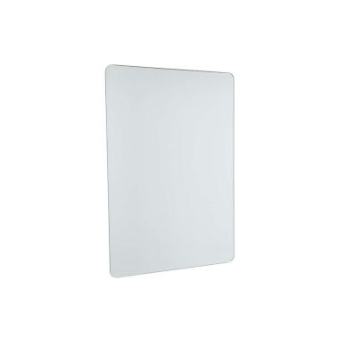 1 x Badspiegel, Flurspiegel, Garderobenspiegel mit Facettenschliff / ca. 60 x 45 cm / recht-eckig / abgerundete Ecken