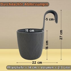 ENGELLAND Blumentopf zum Hängen Ø 15 cm