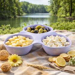 ENGELLAND Snack-Servierschale Flieder 30x18,5x6,5 cm – BPA-frei, stapelbar & spülmaschinenfest