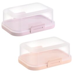 ENGELLAND 2er Set Butterdose Rosa/Apricot –...