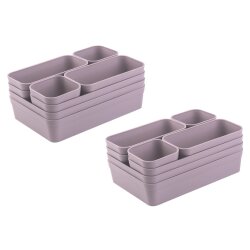 ENGELLAND Schubladen-Organizer 2er Set 8-teilig Flieder...