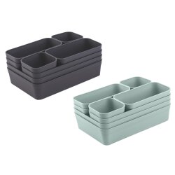 ENGELLAND Schubladen-Organizer Set Anthrazit /...