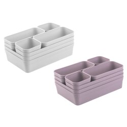 ENGELLAND Schubladen-Organizer Set Hellgrau / Flieder...