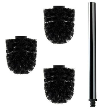 Ersatz Bürstenkopf Ø 8 cm inkl. Edelstahl Griff 41,5 cm / Austausch Toilettenbürste / Klobürste / WC-Bürste