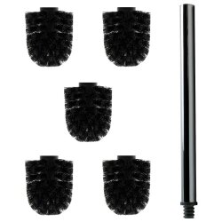 Ersatz Bürstenkopf Ø 8 cm inkl. Edelstahl Griff 41,5 cm / Austausch Toilettenbürste / Klobürste / WC-Bürste