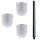 Ersatz Bürstenkopf Ø 8 cm inkl. Edelstahl Griff 41,5 cm / Austausch Toilettenbürste / Klobürste / WC-Bürste