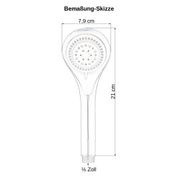 Handbrause / Funktionsbrause mit 3 Funktionen, 200cm Brauseschlauch