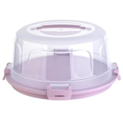Runde Transport-Kuchenbox aus BPA-freiem Kunststoff mit Tragegriff & 4 fach Klickverschluss – Ø 36,5 cm, Höhe 17,5 cm,