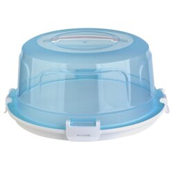 Runde Transport-Kuchenbox aus BPA-freiem Kunststoff mit Tragegriff & 4 fach Klickverschluss – Ø 36,5 cm, Höhe 17,5 cm,