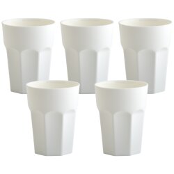 ENGELLAND 5er Set Kunststoffbecher 400 ml Weiß...