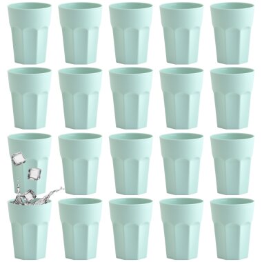 ENGELLAND 20er Set Kunststoffbecher 400 ml Mint – bruchfest, BPA-frei, wiederverwendbar