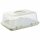 ENGELLAND Rechteckige Kuchen-Transportbox 44x35x17,5 cm Pistaziengrün transparent – mit Griff, 4-fach Klickverschluss, Stückeinteilung, BPA-frei