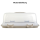 Engelland Rechteckige Kuchen-Transportbox mit Griff, Deckel und 4-fach Klick-Verschluss, Farbe: Transparent-Weiß, 44 x 35 x 17,50 cm, BPA-frei, Torten-haube, Stückeinteilungshilfe
