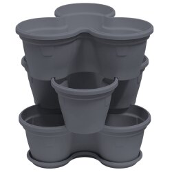 3er-Set Blumentöpfe Anthrazit – stapelbare...