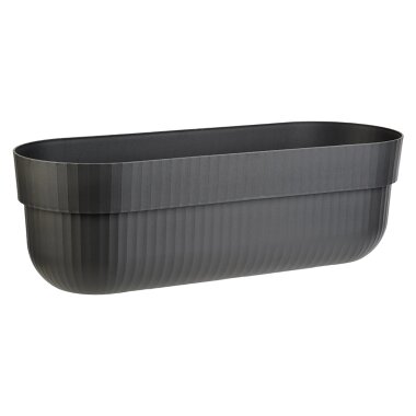 Engelland Blumenkasten Anthrazit 50 cm mit Wasserspeicher, Drainagesystem und Abstandshalter – formstabiler PP-Kunststoff-Balkonkasten