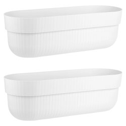 ENGELLAND 2er Set Blumenkästen Weiß 50 cm...