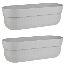 ENGELLAND 2er Set Blumenkästen 50 cm Grau –...