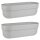 ENGELLAND 2er Set Blumenkästen 50 cm Grau – mit Wasserspeicher & Drainage, PP Balkonkasten