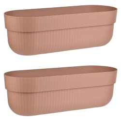 ENGELLAND 2er Set Blumenkästen Terrakotta 50 cm mit...