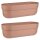 ENGELLAND 2er Set Blumenkästen Terrakotta 50 cm mit Wasserspeicher, Drainagesystem und Abstandshalter