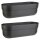 ENGELLAND 2er Set Blumenkästen Anthrazit 50 cm mit Wasserspeicher, Drainagesystem und Abstandshalter