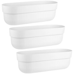 ENGELLAND 3er Set Blumenkästen Weiß 50 cm...