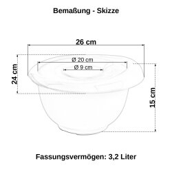 Rosa Rühr-/Backschüssel 3,2 L mit zweigeteiltem Deckel Einhandgriff Ausgießer Anti-Rutsch‬ Kunststoff