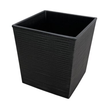 ENGELLAND Pflanzkübel WPC Schwarz 25×25×26,5 cm, quadratisch mit Einsatz, wetterfest, UV-beständig & pflegeleicht für Innen- und Außenbereich