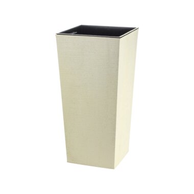 ENGELLAND Pflanzkübel WPC Vanille-Beige 24×24×46,5 cm – quadratisch, wetterfest, UV-beständig & langlebig