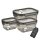 Engelland 3-teiliges Vorratsdosen Set 0,4/0,8/1,5 L transparent-grau luftdicht auslaufsicher stapelbar BPA-frei