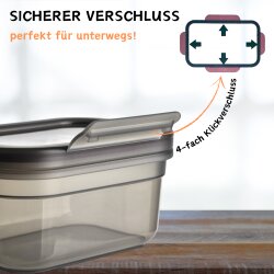 ENGELLAND 3er Set Vorratsdosen luftdicht, auslaufsicher & stapelbar, BPA-frei
