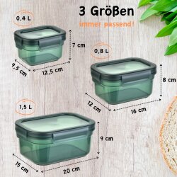 ENGELLAND 3er Set Vorratsdosen luftdicht, auslaufsicher & stapelbar, BPA-frei