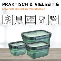 ENGELLAND 3er Set Vorratsdosen luftdicht, auslaufsicher & stapelbar, BPA-frei