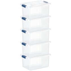 ENGELLAND 5 er Set Aufbewahrungsbox 30 L mit Deckel &...