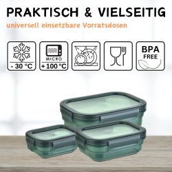 ENGELLAND 3er-Set Vorratsdosen 0,2–1 L – stapelbar, luftdicht, auslaufsicher, BPA-frei, Küche & Haushalt