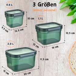 ENGELLAND 3er Set Vorratsdosen Aufbewahrung Küche luftdicht BPA-frei