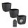 ENGELLAND 3er Set Blumentöpfe quadratisch 12×12 cm mit Drainage & Untersetzer