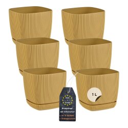 6× Engelland Blumentopf mit Drainagesystem &...