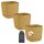 3er-Set ENGELLAND Blumentöpfe 15×15 cm Ocker – wetterfest mit Drainage & Untersetzer