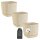 3er-Set ENGELLAND Pflanztöpfe 15×15 cm Beige – quadratisch, wetterfest mit Drainage & Untersetzer