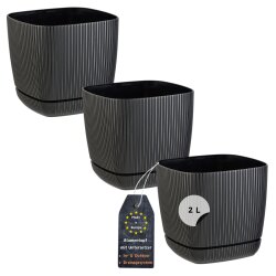 3er-Set ENGELLAND Blumentöpfe 15×15 cm Schwarz...