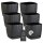 ENGELLAND 6er Set Blumentöpfe 15×15 cm 2 L Schwarz mit Drainagesystem und Untersetzer