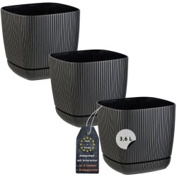 3er-Set ENGELLAND Blumentöpfe 18×18 cm Schwarz...