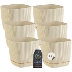 6er-Set ENGELLAND Blumentöpfe 18×18 cm Beige...