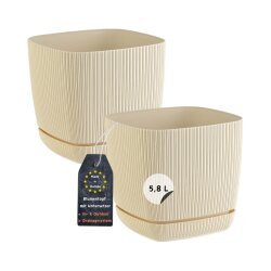 2er-Set ENGELLAND Blumentöpfe 21×21 cm Beige...